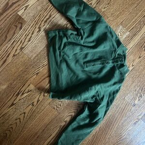 Reformation Green Button-Up Sweater